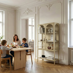 Vitrinekast Klippestad 160x80x35 cm camel [en.casa] 