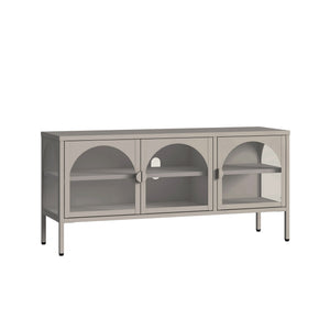 Dressoir Klippestad vitrinekast 118x35x55 cm camel [en.casa]