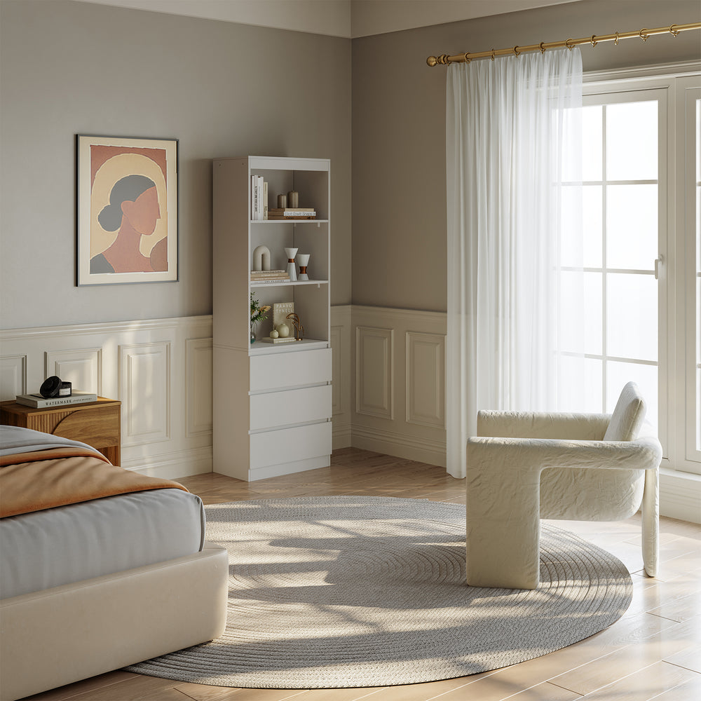 Boekenkast Les met 3 lades 180x60x35 cm Wit [en.casa] - premiumXL