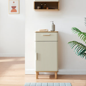 Badkamerkast Ferrersp 80x40x35 cm eikenkleurig havermout en naturel [en.casa]