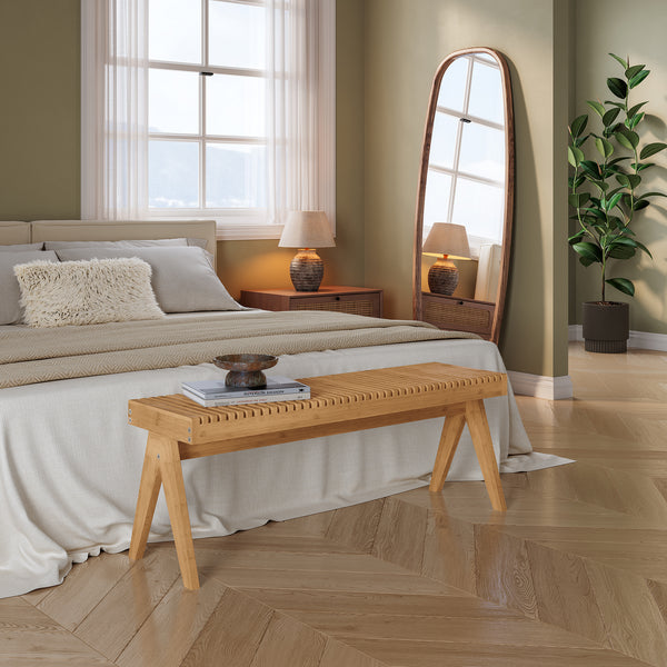 Halbank Lasdarvoo bamboe 120x35x45 cm naturel [en.casa]