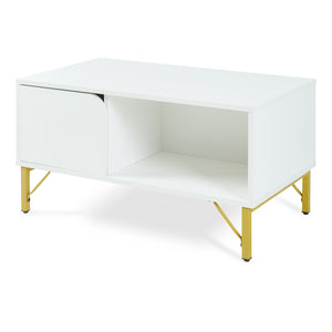 Salontafel Reyri 80x45x42 cm Wit/Goudkleurig