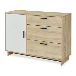 Dressoir Kenta 100x35x72 cm sonoma eiken en wit [en.casa]