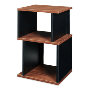Bijzettafel 'Trond' met 2 open vakken 50 x 33 x 29 cm Zwart/walnootlook