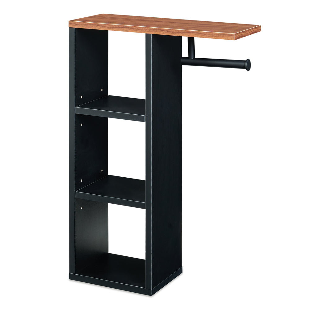 Toiletpapierhouder Trond 60x40x16 cm Zwart/Walnootlook [en.casa]