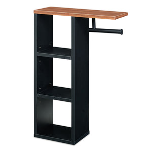 Toiletpapierhouder Trond 60x40x16 cm Zwart/Walnootlook [en.casa]