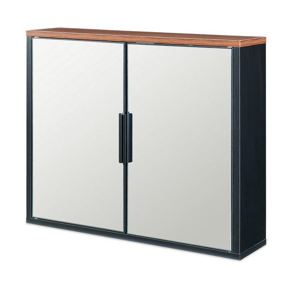 Spiegelkast Trond 50x60x15 cm Zwart/Walnootlook [en.casa]