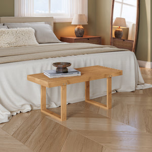 Zitbank Aarela 91x41x38 cm Bamboe [en.casa]