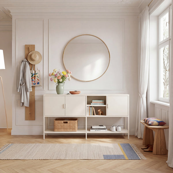 Dressoir Kliri 160x40x80 cm crèmewit [en.casa] 