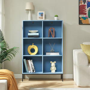 Bücherregal Colwyn 120x80x30 cm Blau [en.casa]