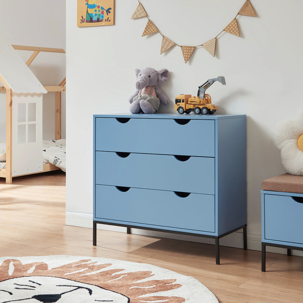 Kommode Colwyn 78x80x40 cm Blau [en.casa]