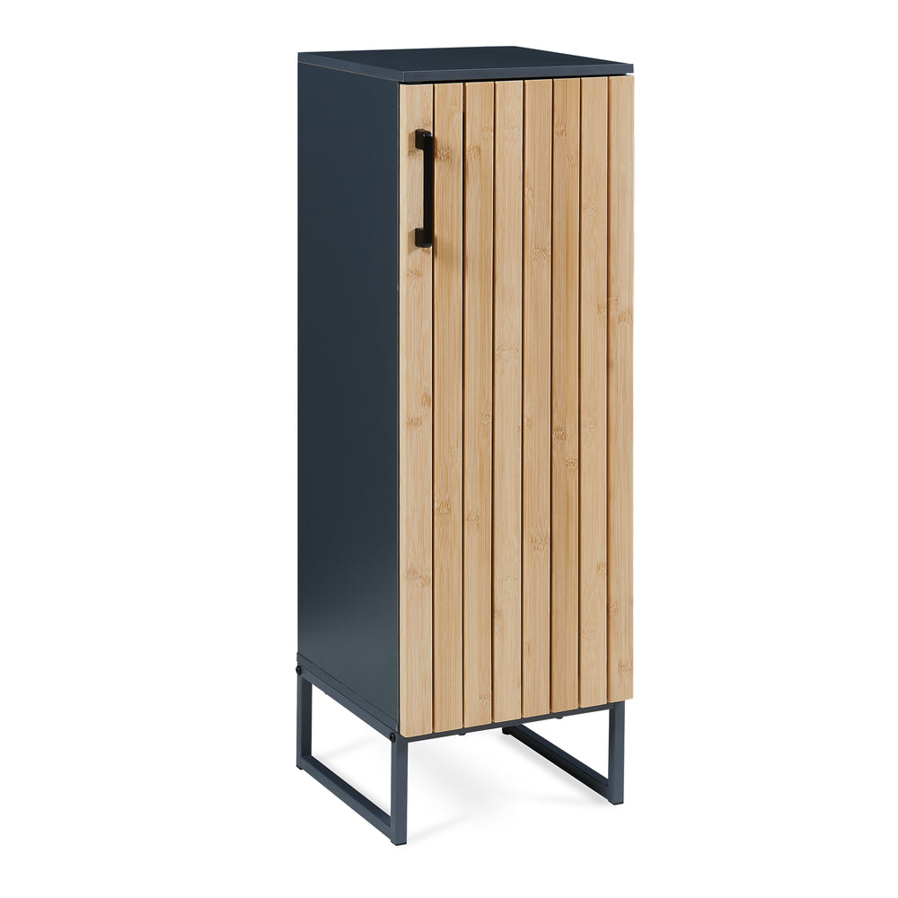 Badkamerkast Svanes 90x30x30 cm Donkergrijs/Natuur [en.casa]