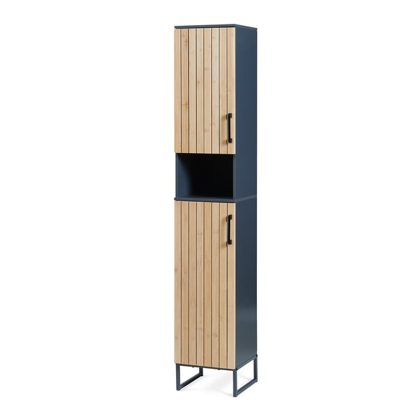 Hoogkast Svanes 170x30x30 cm Donkergrijs/Natuur [en.casa]