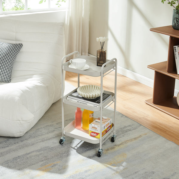 Serveerwagen Kelevn trolley 67x33x31 cm grijs [en.casa] 
