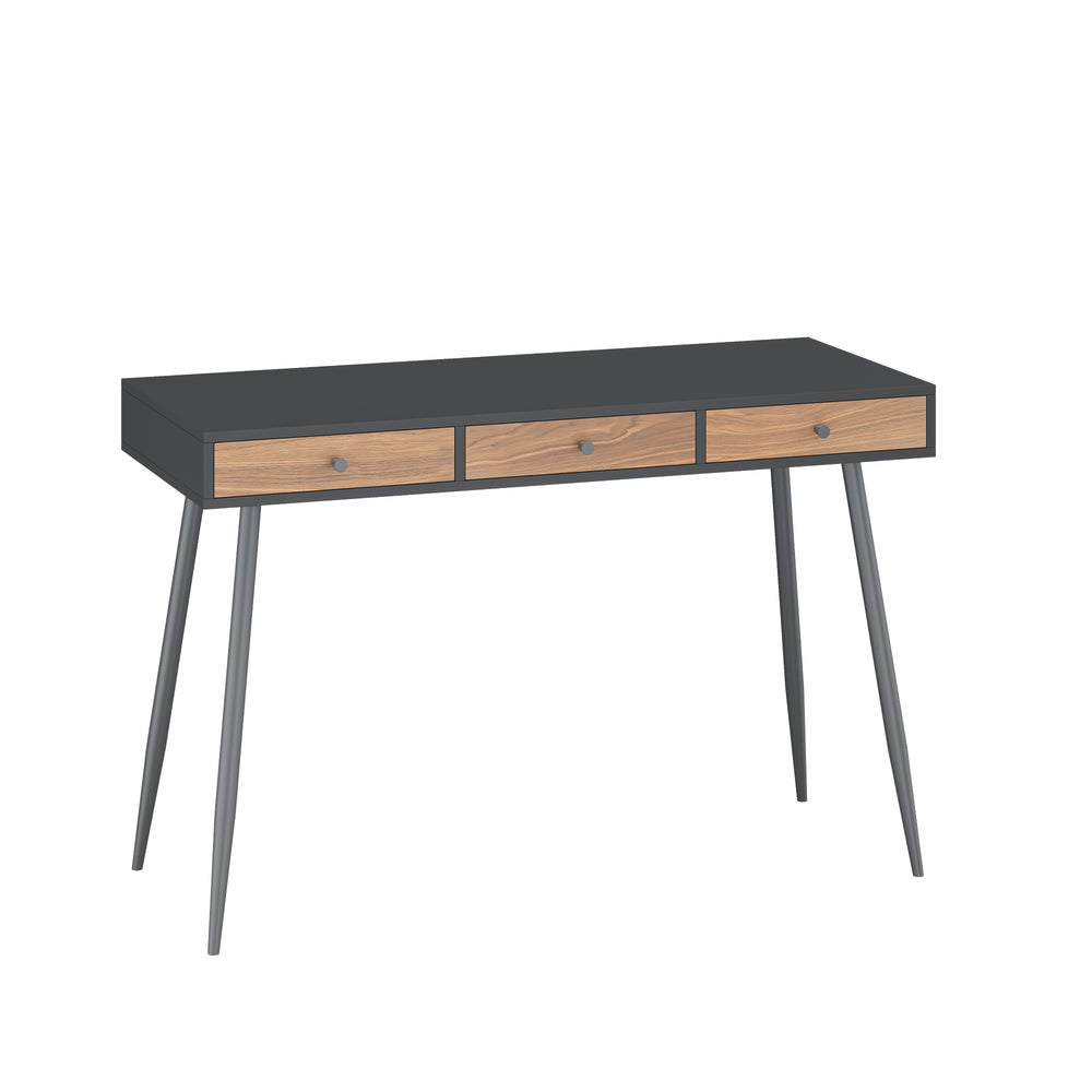 Bureau Tumba 115x48x76 cm Zwart/Walnootlook [en.casa]