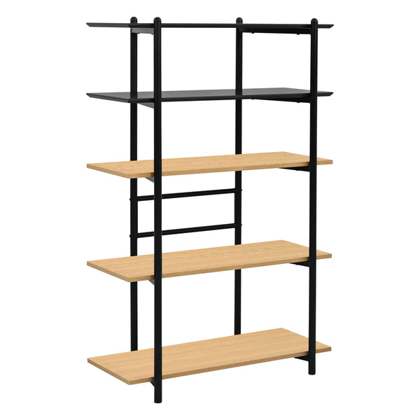 Boekenkast Kappespoo 124x80x35 cm Zwart/Eikenlook [en.casa]