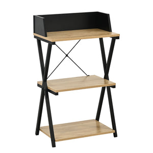 Staande plank Kappespoo 84x50x30 cm Zwart/Eikenlook [en.casa]