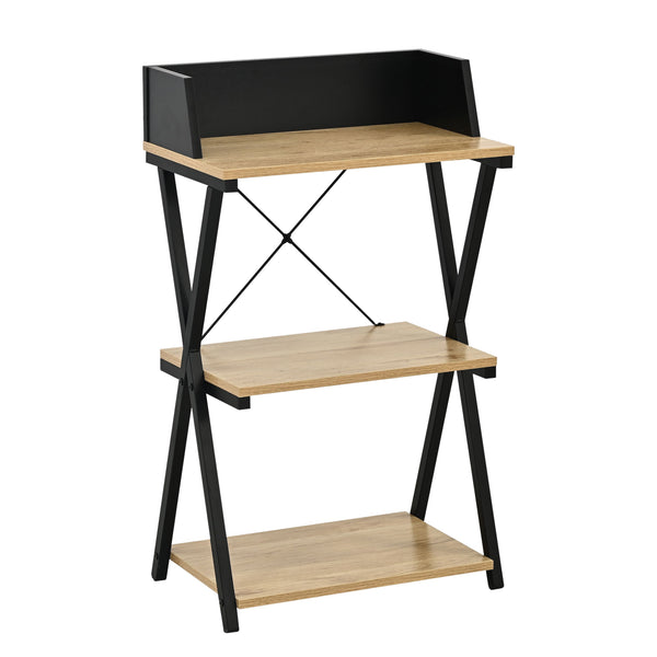 Staande plank Kappespoo 84x50x30 cm Zwart/Eikenlook [en.casa]