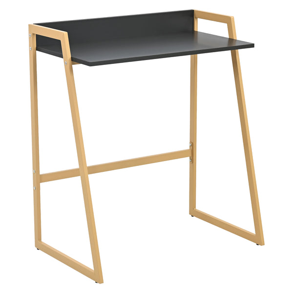 Bureau Kuomi 84x73x47 cm Beige/Donkergrijs [en.casa]