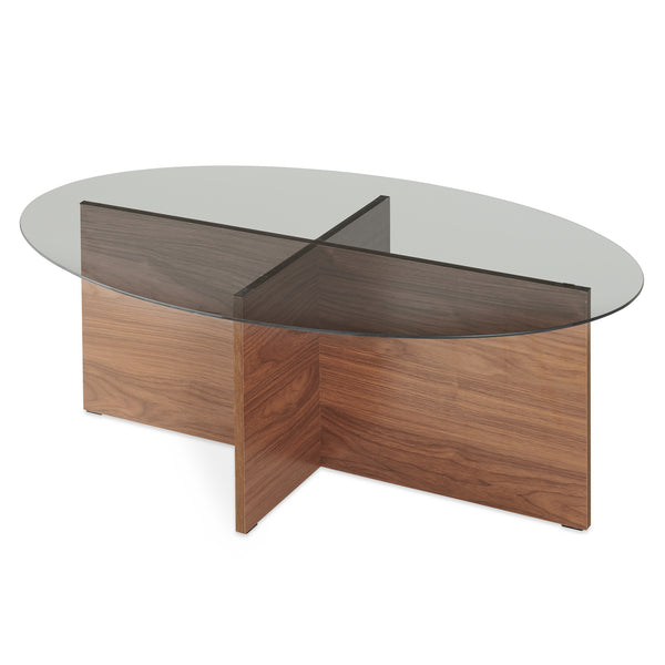 Salontafel Viroya 100x60x36 cm Notenhoutlook/Grijs [en.casa]