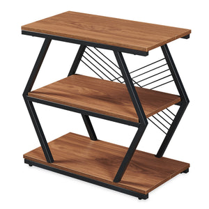 Bijzettafel Nolarg 65x30x61 cm Zwart/Walnootlook [en.casa]
