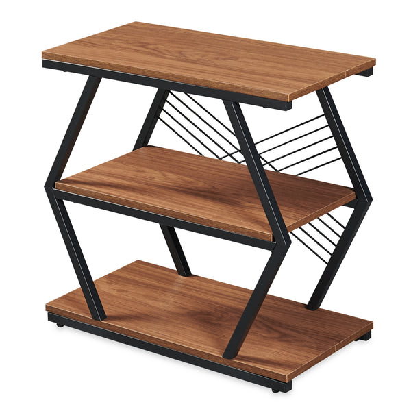 Bijzettafel Nolarg 65x30x61 cm Zwart/Walnootlook [en.casa]