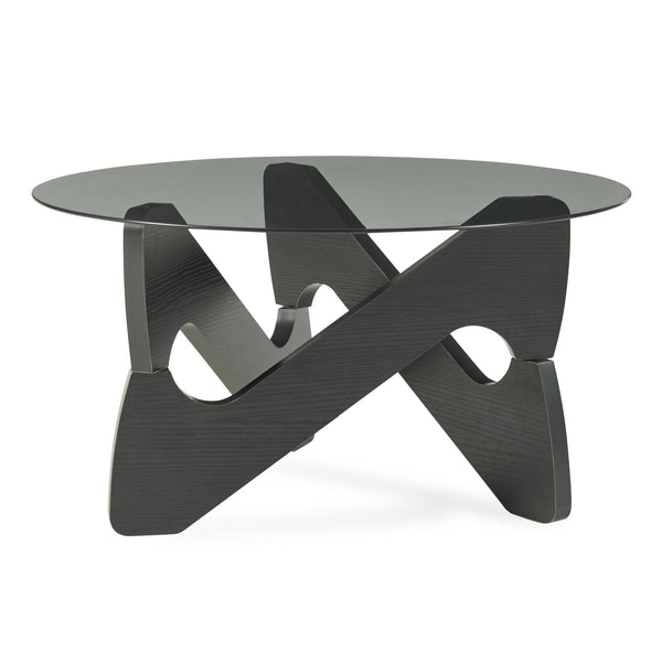 Salontafel Reypio Ø70x35 cm Zwart/Grijs [en.casa]
