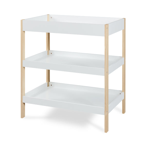 Wickeltisch Oupilu met 2 planken 91x82x53 cm Wit [en.casa]