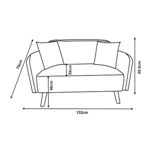 2-zitsbank Midt 132x70x80,5 cm [en.casa]