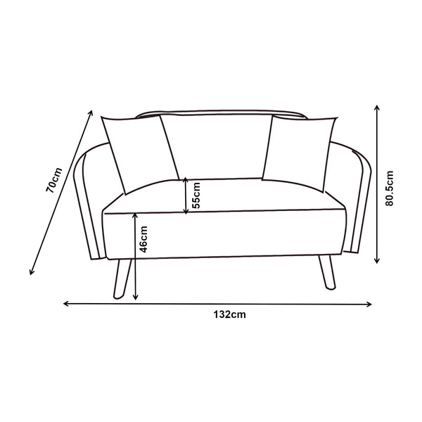 2-zitsbank Midt 132x70x80,5 cm [en.casa]