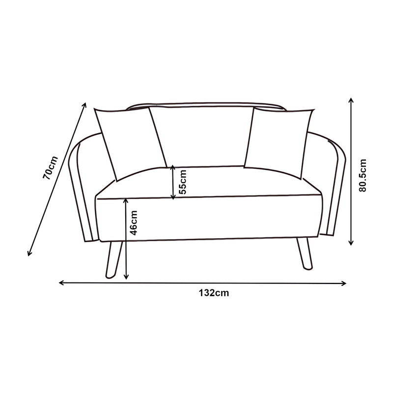 Maatschets 2-zitsbank Midt 132x70x80,5 cm [en.casa]