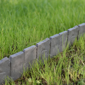 Borderrand palissade kunststof donkergrijs steenlook - verschillende maten