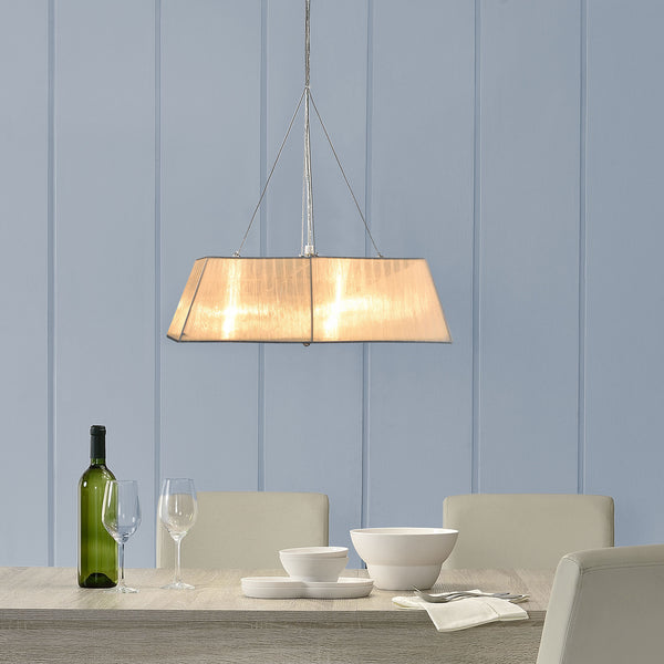 Design hanglamp Sphera vierkant stof 45x45x13 cm wit 4xE14