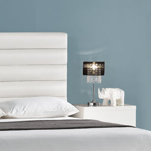 Tafellamp Bellevue met kristallen 55xØ20 zwart en chroom E14