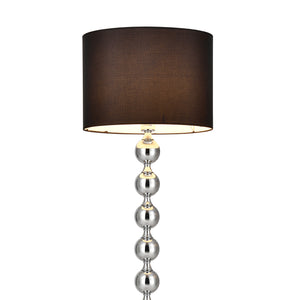 Vloerlamp Dallas staande lamp 155 cm E27 chroom en zwart