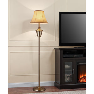 Staande lamp Madrid koper 157 cm E27 beige bruin en wit