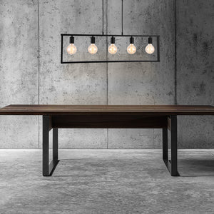 Metalen hanglamp Glasgow 100x30 cm zwart 5xE27