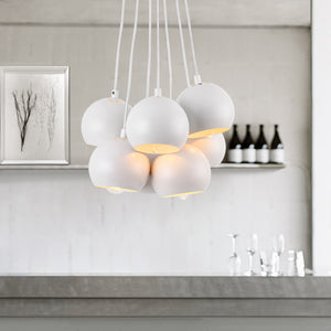 Design hanglamp Malta 7xE14 metaal wit