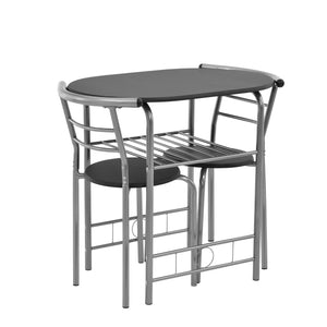 Bistroset metaal en hout eettafel met twee stoelen