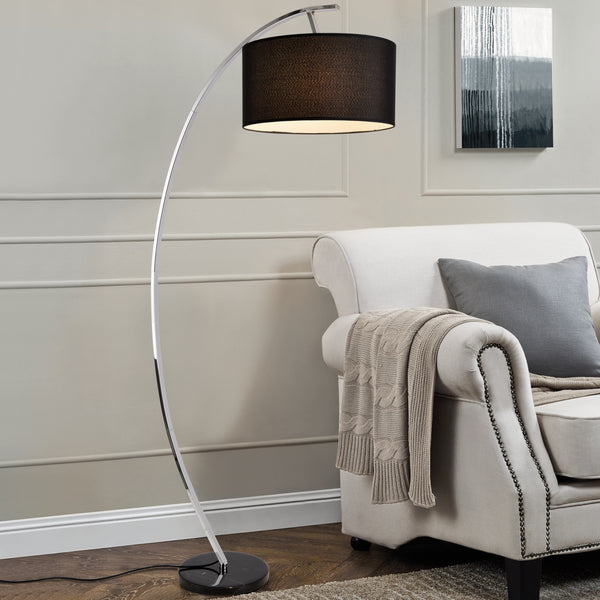 Vloerlamp staande lamp Steiermark 153xØ40 cm E27 zwart
