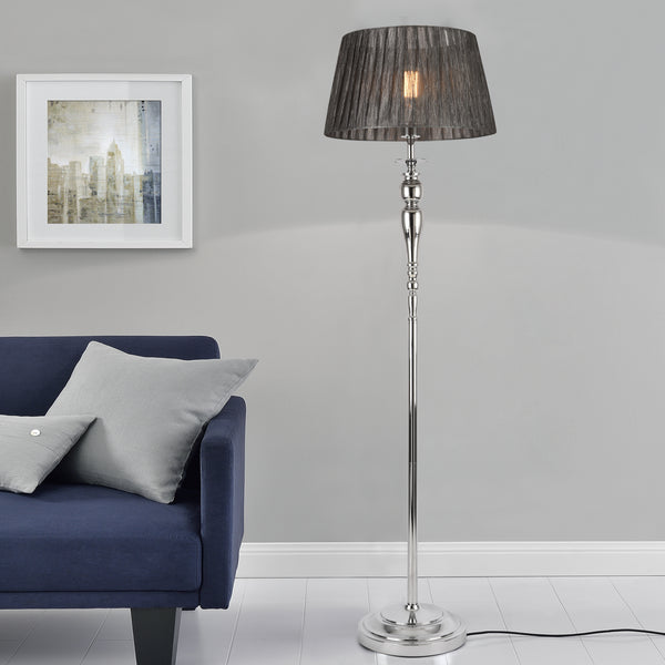 Vloerlamp staande lamp Lingen 151 cm chroom en grijs E27