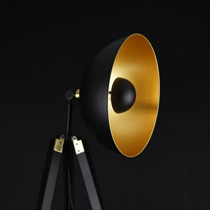 Staande lamp Ottawa vloerlamp 148 cm hout metaal E27 zwart
