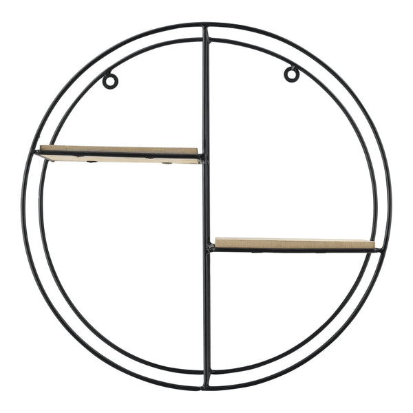 [en.casa] Wandrek rond zwart en hout 35x12 cm