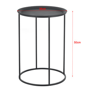 Salontafel rond set van 3 zwart 45xØ30 - 50xØ35 - 55xØ40 cm