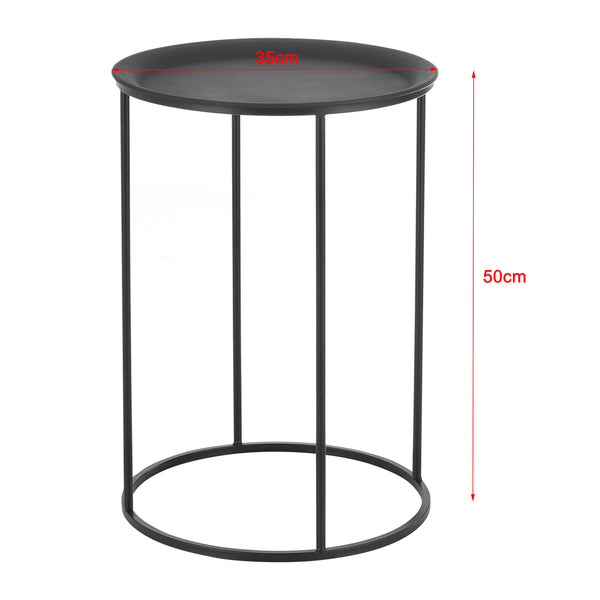 Salontafel rond set van 3 zwart 45xØ30 - 50xØ35 - 55xØ40 cm