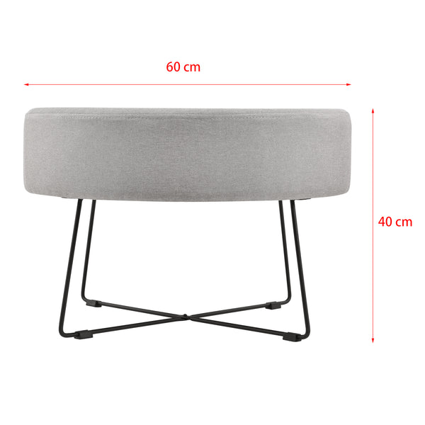 Salontafel Nelson stof rond 40xØ60 cm grijs en zwart