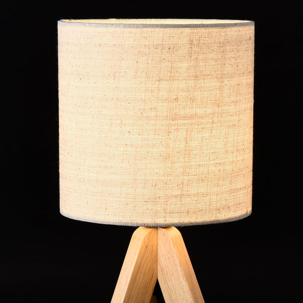 Tafellamp Koblenz tripod lamp 37,5xØ18 cm beige en hout E14