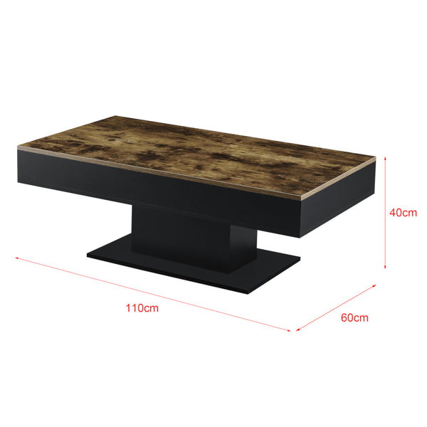 Salontafel Lünen met opbergruimte 110x60x40 cm zwart en houtkleurig [en.casa]