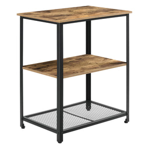 Keukentrolley Freiburg met 2 planken 76,5x60x40 hout zwart