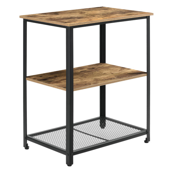 Keukentrolley Freiburg met 2 planken 76,5x60x40 hout zwart